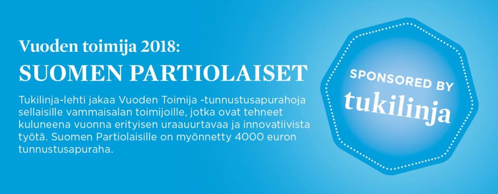 Tukilinjasäätiön Vuoden toimija 2018 tunnustus